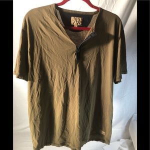Lucky brand mens henley tshirt size xl olive green